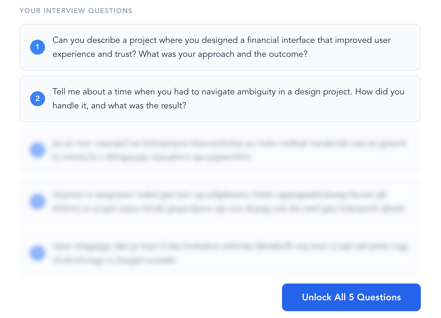 Role-specific questions generated